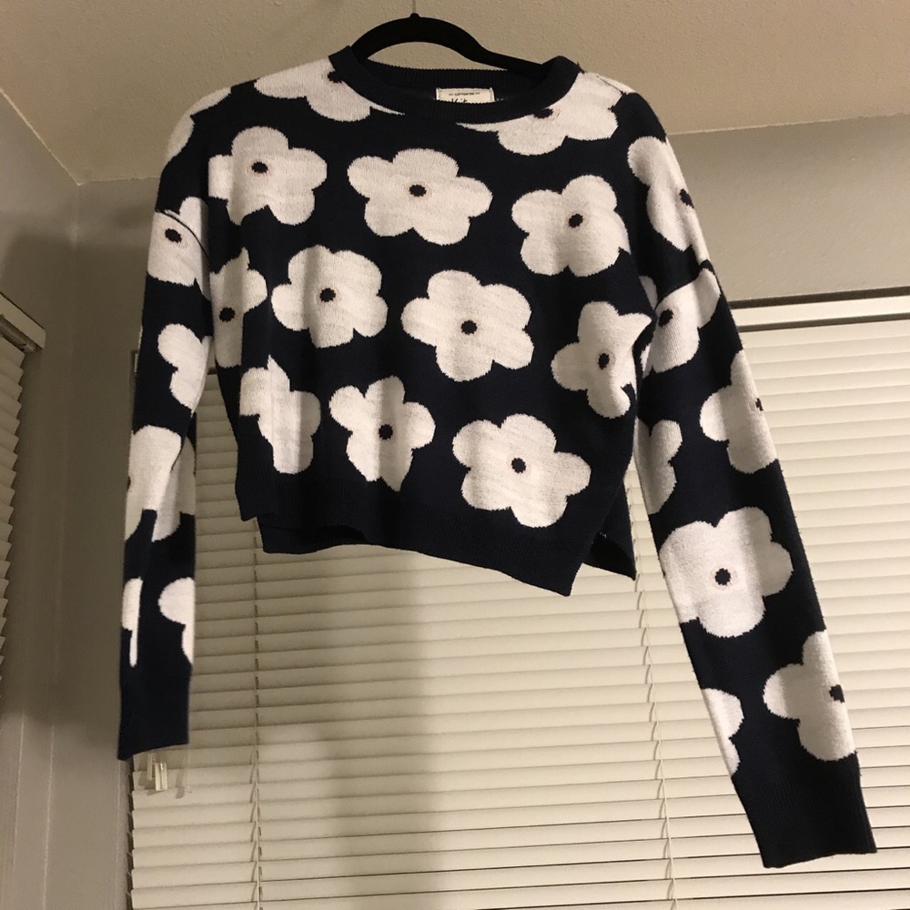 cotton on cropped floral sweater